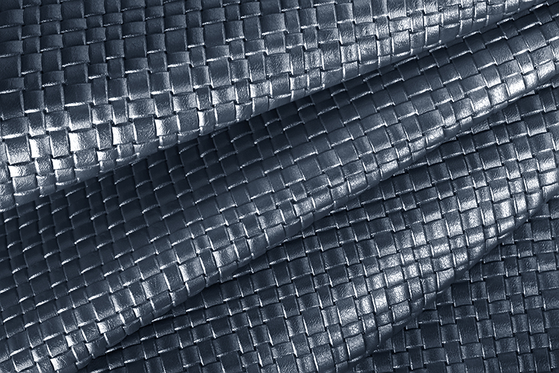 Metallic leather : denim blue Magnetic Braided - Customization F. KOOIJMAN Paris